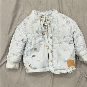 Disney Light Blue Patterned Puffer Jacket